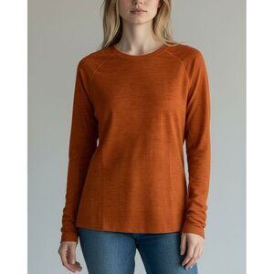 Old Navy Active Womens Breathe ON Long-Sleeve Shirt XS Go-Dry Cool Rust Orange P